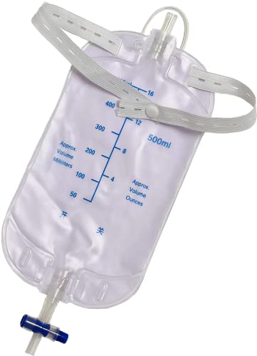 Incontinence Urine Leg Bag Urine Storage Bags Anti-Reflux Urine Collection Bag with Elastic Bands 500ml (1Pcs)