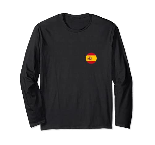 Spain Flag Long Sleeve T-Shirt, Black