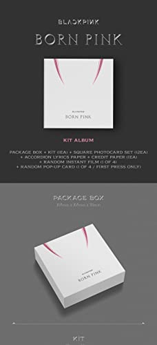BLACKPINK BORN PINK 2nd Album KiT Version KiT+12p Square Photocard+Accordion Lyrics Paper+1p Credit Paper+1p Instant Film+Tracking Sealed