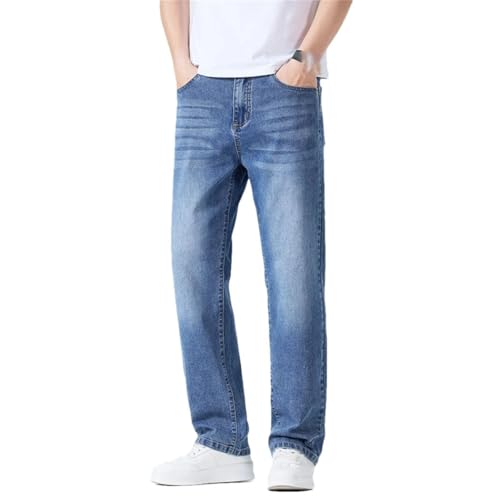 Men’s 4-Color Summer Thin Jeans, Soft Breathable, Straight Comfortable Loose Fit Denim Pants