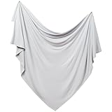 PurComfy Supersoft Swaddle Blanket, Premium Bamboo Viscose Baby swaddling Blankets for Newborns, Lightweight & Breathable Swaddle Blankets for Boys and Girls, 47" x 47", Neutral Baby Essentials
