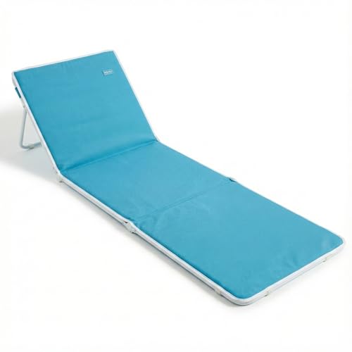 MONDII Esterilla Playa Plegable con Respaldo Reclinable, Fácil de Uso, Acolchada, Cómoda y Ligera. Tumbona Portátil para Playa, Piscina, Camping o Jardín