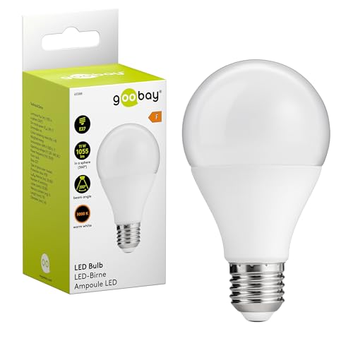 goobay 65388 LED Birne 11 Watt/LED Birne für LED Lampen/Warmweiß/Energiesparende Birne/Mattierte E27 LED Birne/LED Leuchtmittel/Ersatz für Glühbirne/Weiß