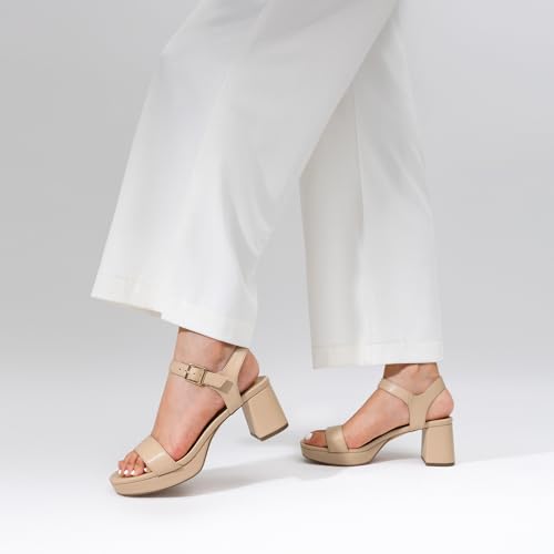 DREAM PAIRS DREAM PAIRS Women's Platform Heels Block Chunky Open Toe Ankle Strap Heel Fashion Wedding Party Dress Sandals Shoes,Size 7.5,Nude,DWUMHS2507