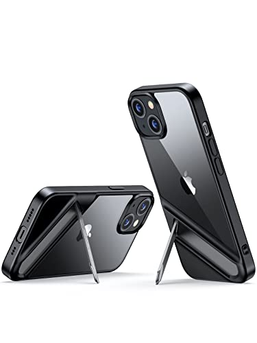 UGREEN Coque pour iPhone 14 Plus 6,7 pouces en métal avec béquille arrière ultra fine, anti-jaunissement, rigide militaire anti-explosion, anti-rayures et...