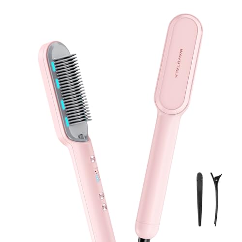 Wavytalk Hair Straightener Brush - Ionic Ceramic, 6 Temp