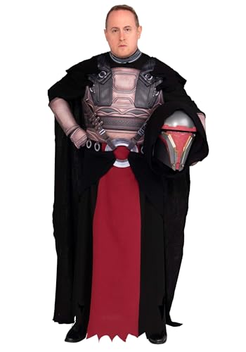 Star Wars Darth Revan Official Adult Halloween Costume - Premium Quality Full Tunic with Padded Chest Armor Hip Sash Gauntlets and Gloves (L)