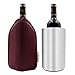 Enfriador de Botellas de Vino Acero Inoxidable y Manga Enfriadora Vino,Funda Enfriadora Botellas Gel Mantener Caliente,Cubeta de Hielo,Vino Tinto,1x Acero Inoxidable y Manga (total 2.stk)
