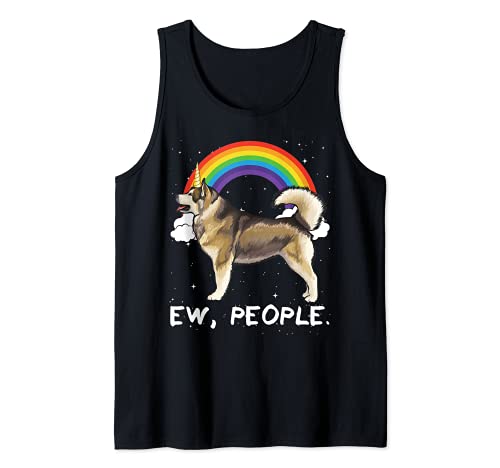 Rainbow Alaskan Malamute Ew People Unicorn Dog Tank Top, Black
