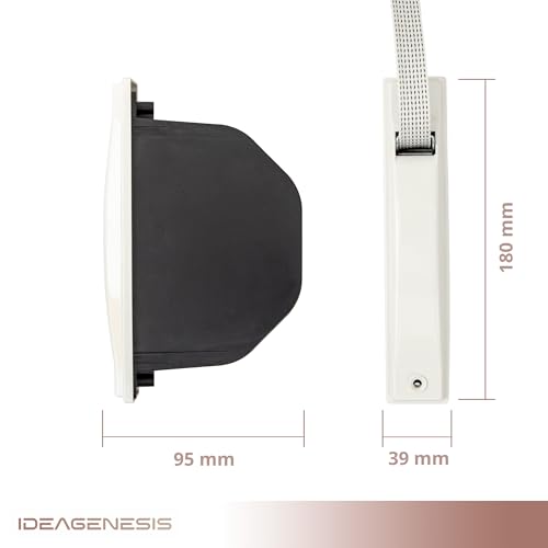 Miniatura 3 de Ideagenesis - Recogedor Persiana Para Carpintería De Aluminio Con Pivote. Enrollador Persiana Para Embutir O Empotrar En Obra. Sistema Universal Resistente. Blanco Cinta Pintas, Cinta 20mm