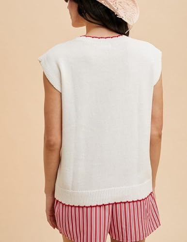 Image of Women's Sweater Vest Lobster Graphic Knit Tank Top Y2k Crew Neck Knitwear