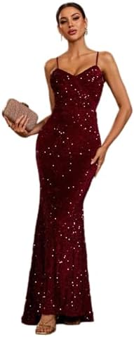 Evening Formal Dresses for Women Sequin Prom Wedding Guest Cockta...