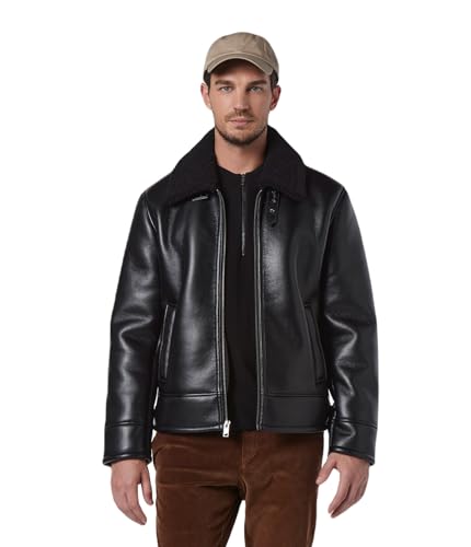 Image of Andrew Marc Men's Andrew Marc Men's Faux Leather Sherling Jacket