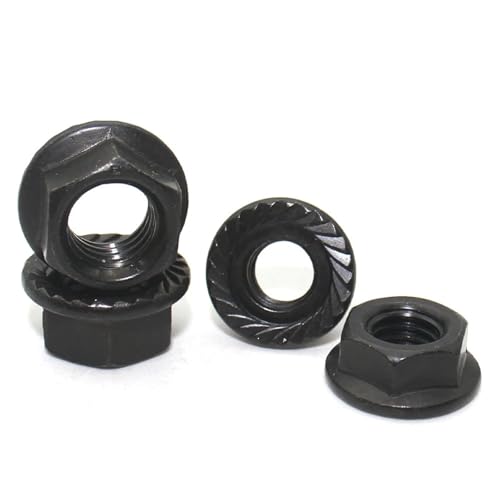 Flange lock nut M2 en acier noir : écrou embase anti-desserrage