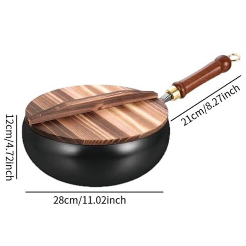 Wok para cocinar con tapa de 11 pulgadas miniatura 3