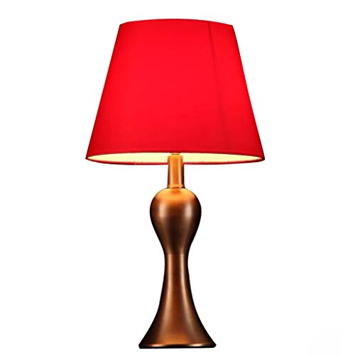 Preisvergleich Produktbild DIAOD Europäische Retro Hochzeit Schmiedeeisen Schreibtischlampe, Schlafzimmer Nachttischlampe handgemachte Tuch Kunst Lampenschirm Tischlampe