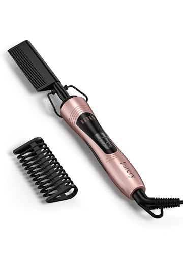 Farery Peigne Chauffant pour Perruques, Peigne à Lisser, fer à Lisser pour Cheveux Afro et Barbe, Température Réglable, Double...