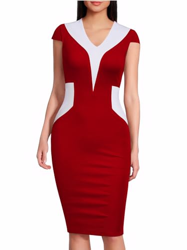 FORTRIC Women Wear to Work Office Business Wedding Guest Cocktail Party Dresses