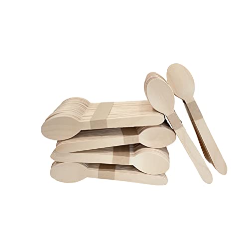 EnvoWise - [320 Pack] Disposable Wooden Spoons | 6.3" Length, Biodegradable Spoons, Compostable Utensils, Eco-Friendly Wood Cutlery by EnvoWise | Alternative to Single Use Plastic Disposable Spoon