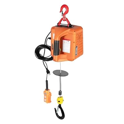 GONGDUN 3-in-1 Electric Hoist 440/660/1100LBS Winch Steel Electric Lift 110V W/Wireless Remote Control for Factories Warehouses Construction Site Mine Filed Lifting (660LBS Capacity)