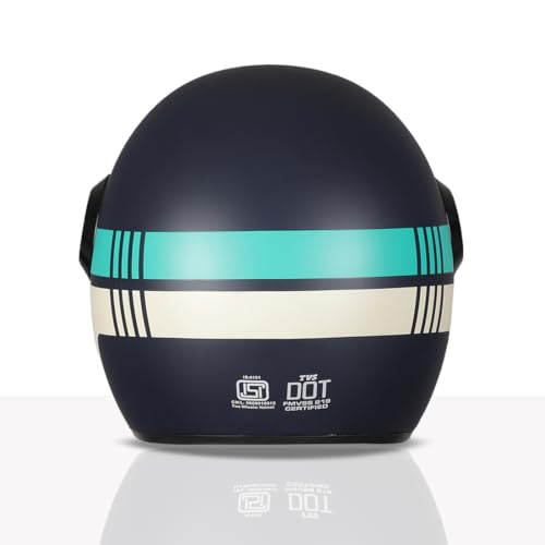 Image of TVS Silk Route Helmet for Men & Women | Vintage Open Face Helmet with Clear Visor | ISI & DOT Certified | ABS Shell | EPS Liner | Retro Stylish for City & Highway Riding
