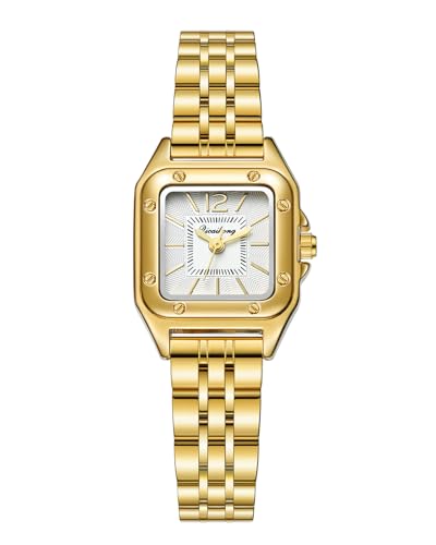 CIVO Damenuhr Silber/Gold Armbanduhr Damen Analog Wasserdicht Edelstahl Rechteckig Uhr Dame Elegant Uhren Geschenke für Gattin und Mutter