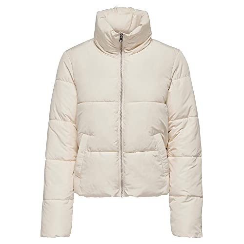 JDY Damen Jdynewerica Short Padded Jacket OTW Noos Steppjacke, Moonbeam/Detail:Silver Zipper, S EU