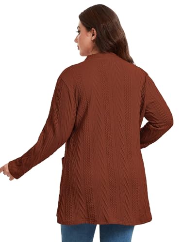 Image of BELAROI Womens Plus Size Cardigan Long Sleeves Fall Sweaters with Pockets Lightweight Jacket Open Front (1X-5X)