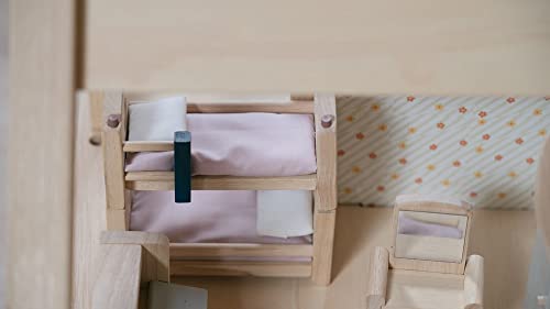 PlanToys Neo Line of Wooden Dollhouse Furniture - Children's Room (7304) | Sustainably Made from Rubberwood and Non-Toxic Paints and Dyes - Thumbnail 6