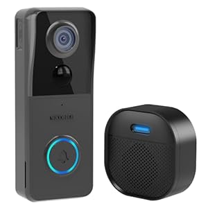 2K HD Doorbell Camera Wireless with Included Ring Chime, Smart Video Doorbell for Home Security, AI Human Detection, Two Way Audio, Cloud Storage, Night Vision, Battery Powered, 2.4G WiFi