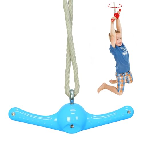 AMYESE Swing Spins - 360°Spinner Swing for Kids Boys Girls Indoor Outdoor Twister Activity, Flip Swings Toy for Children Teens Exercise, Build Body Strength, Basement Playground Backyard Fun, Blue - image 1