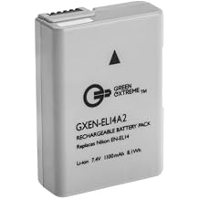 Green Extreme EN-EL14 -EL14a Battery for Nikon D3500, D5600, D5500, D3400, D3300, D5300, D5200, D3200, D3100, D5100, DF DSLR, Coolpix P7700, P7000, P7800, P7100 and MH-24 Charger Fully