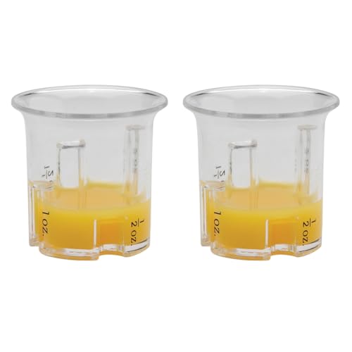 HIC Kitchen E-Z 4-Step Multi Measure Bar Cocktail Jigger, 0.5-Ounce to 2-Ounces, Set of 2