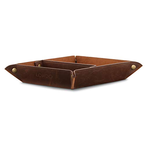 Londo-Leather-Tray-Organizer-Practical-Storage-Box-for-Wallets-Watches-Keys-Coins-Cell-Phones-and-Office-Equipment