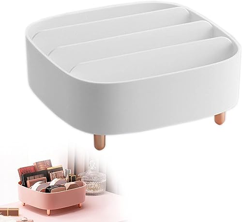 Sisliya Cosmetic Display Case, easy to hold all of your makeup products,3 Removable Dividers makeup brushes/eyeliner, lipsticks,nail polish,skincare products (White)