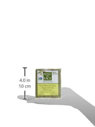 Kiss My Face Naked Pure Olive Oil Bar Soap, 4 Ounce, 3 Count (3 Pack)(Packaging may vary)