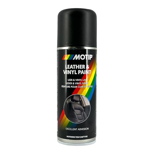 Bombe de peinture - Pour cuir, vinyles et simili cuir - Noir - MoTip - Leather Paint - 200ml