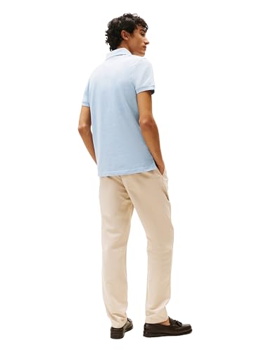 Image of Tommy Hilfiger Men's Short Sleeve Polo Shirts in Slim Fit with Stretch and Organic Pique Cotton