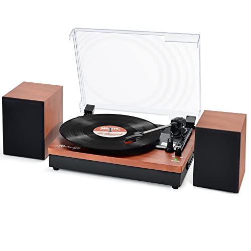 Tocadiscos con altavoces Vintage Reproductor de discos de 3 velocidades con