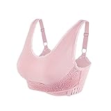 Weiblich Fitness Sport BH Die BH Gurte Aus Spitze Eine Tasse BH BH Aus Juwelen Der Beste Klebrige BH Rennrad Sport BH Plus Size-BHS Für Frauen Frauen Plus Größe BH Air BH (Pink, XXL)