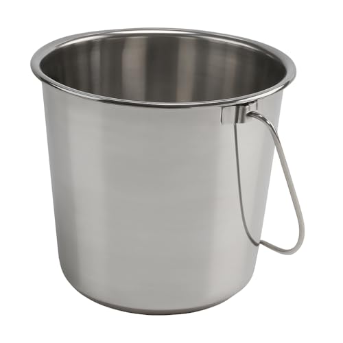 Grip Stainless Steel Bucket (5 Gallon)- Great for Pets, Cleaning, Food Prep - Hang on Fences, Cages, Kennels - Home, Garage, Workshop