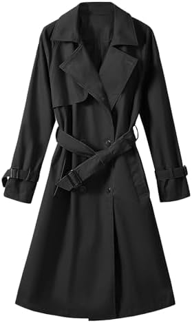 Vancavoo Trenchcoat Damen Lang Übergangsmantel Mantel Klassische ...