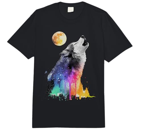 Wolf Animal Face Art Graphic Wildlife Colorful Wolf Lover Comfort Colors Adult Heavyweight T-Shirt
