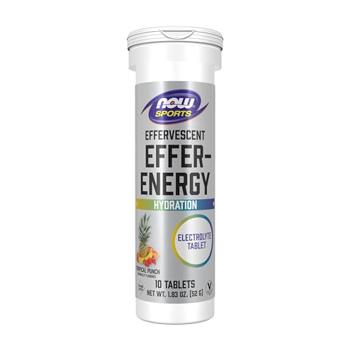 NOW Foods Sports Nutrition, Effervescent Effer-Energy, Electrolyte Supplement, Energy*/ Recovery*, Tropical Punch, 10 Tablets