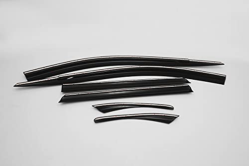 Autoclover Smoked Window Visor Sun Rain Guard 6P Compatible With Hyundai Kona 2017 2018 2019 2020 2021 2022 #TOP1