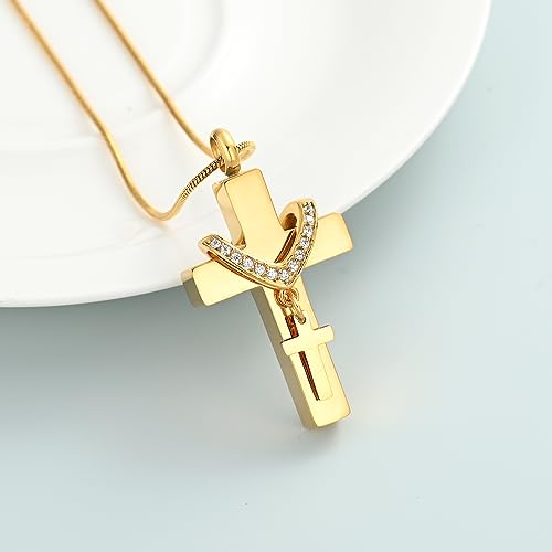 Cremation Jewelry Cross Urn Necklace for Ashes Stainless Steel Cross Urn Pendant Ashes Holder Memorial Jewelry3