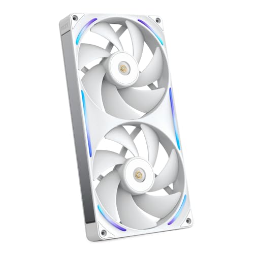 Image of NZXT F280X Performance Single-Frame Fan - 2X 140mm PWM RGB PC Case Fans - Max Airflow & Static Pressure - Low Noise - LCP Frame & Blades - Magnetic Fluid Dynamic Bearing - 30mm Thick - White