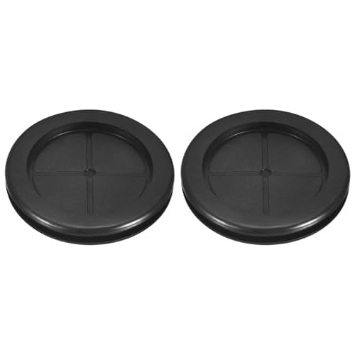 Unifizz 2Pcs Rubber Cable 2-3/8"(60mm) Drill Hole, 2"(52mm) Double-Sided Hole Plug Ring Gaskets for Cable, Cord Protection Worktops, Cabinets, Appliances and Electrical Panels, Black