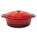 ToCi Bräter mit Deckel backofengeeignet | Gusseisen Topf eimailliert 28cm | Schmortopf 4 Liter Fassungsvermögen | Bräter Induktion geeignet | Kasserolle für Brot backen | Bratentopf in Farbe: rot