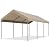JAMFLY Carport 10 x 20 ft Heavy Duty Carport Car Canopy with Powder-Coated Steel Frame, Portable Garage for Car, Boat, Shelter Party Tent with 180g PE Tarp for Wedding Garden, Khaki